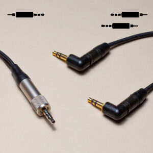 Câble Timecode Y Mini Jack Coudé vers Mini Jack vissable (audio) et Mini Jack Coudé (TC)