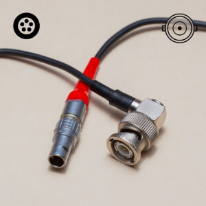 Câble Timecode Lemo 5 BNC TC IN - 30 cm - Manchon Lemo Rouge