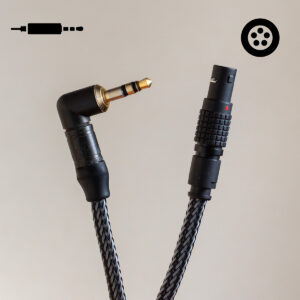 Câble Timecode TC IN Mini Jack Coudé - Lemo 5M Black Edition - 30 cm - Tresse Gris Carbone